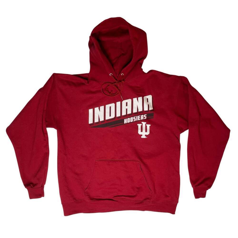 Hanes Indiana University Hoosiers Crimson Pullover Hoodie Size Large